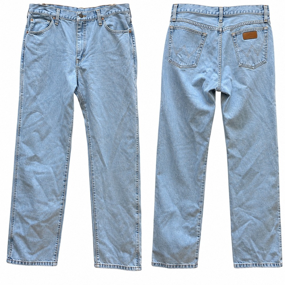 Wrangler Jeans Cowboy Cut 34x32 Light Blue 13BMWZGH Western Straight Leg Cowboy